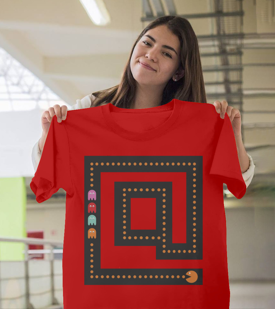 Packman The Game Maze Chase with Colorful Ghosts T-Shirt