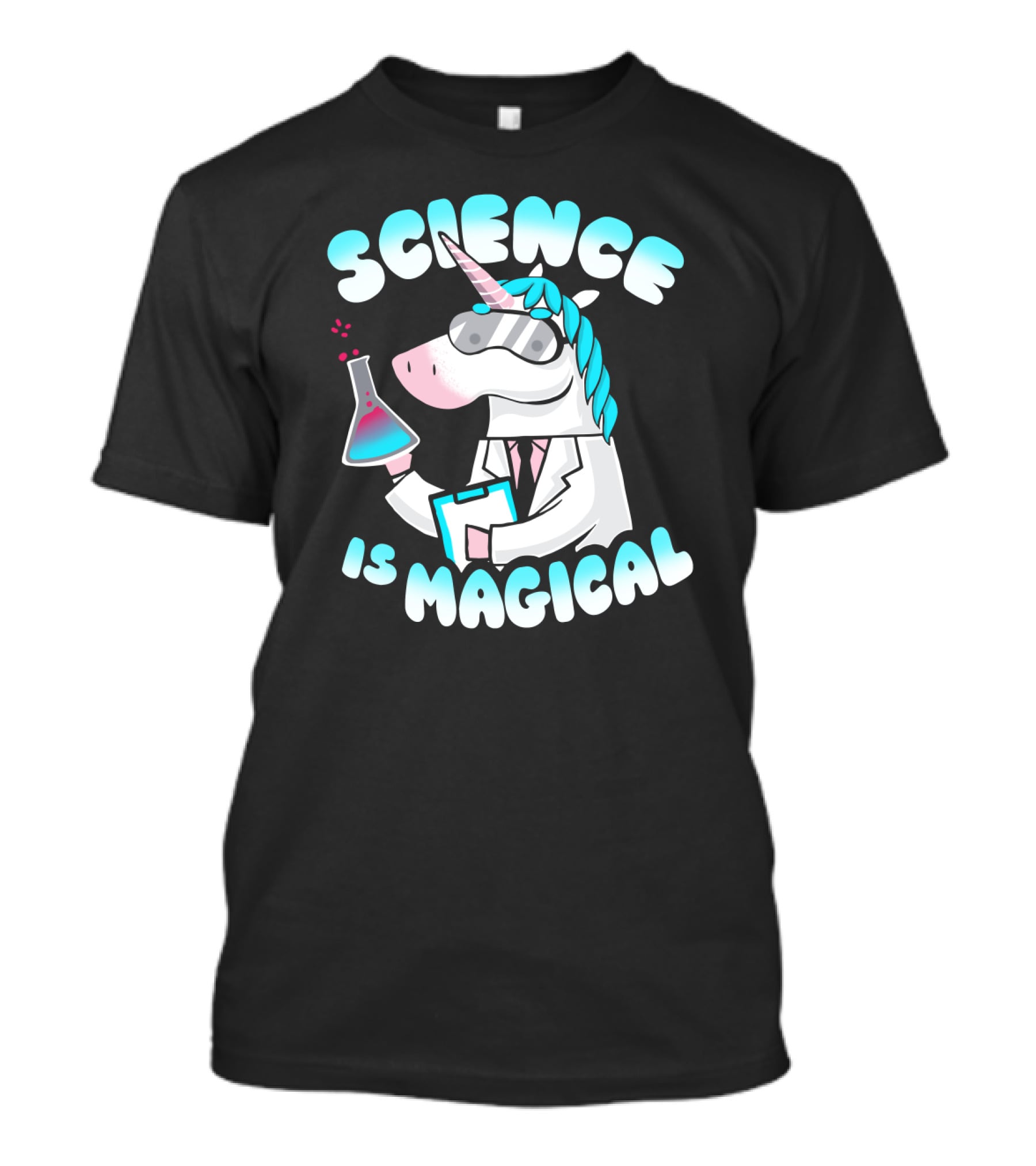 Science Is Magical Unicorn In Lab Coat With Beaker T-Shirt