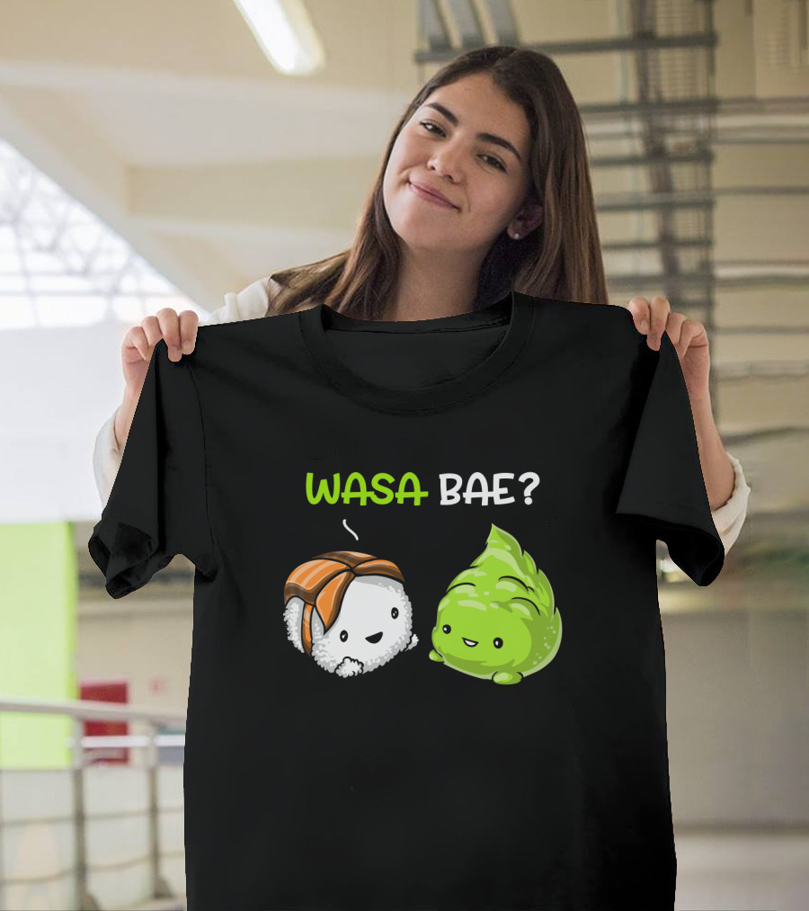 Wasa Bae Sushi Cute Wasabi Salmon Nigiri T-Shirt