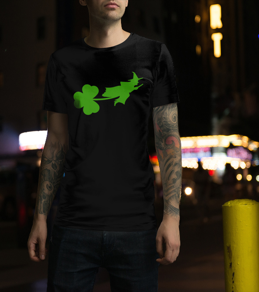 Wicked Witch Riding Shamrock T-Shirt