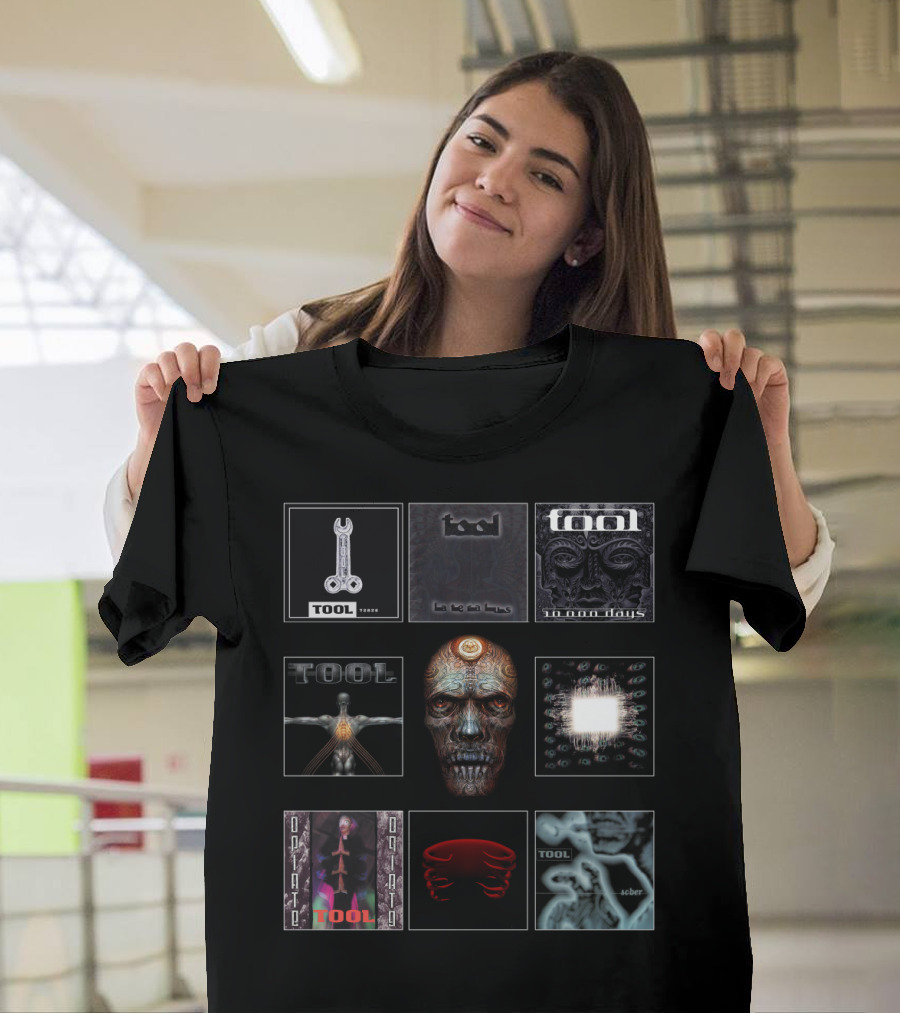 TOOL Albums Undertow Lateralus 10,000 Days Enima Opiate Fear Inoculum Salival Sober Key Art Compilation T-Shirt