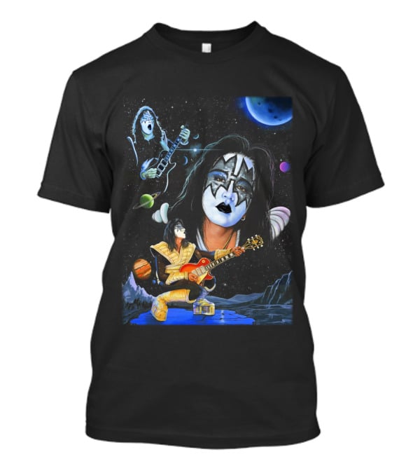 Ace Frehley Kiss Cosmic Rock Guitarist With Space Imagery And Planets T-Shirt