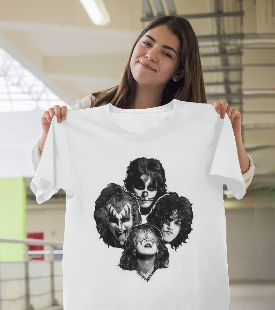 Kiss Band Iconic Makeup Memes Faces Compilation T-Shirt