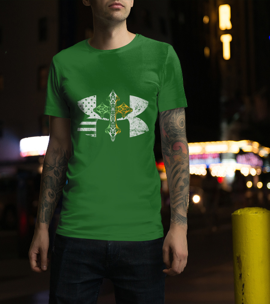 Under Armour Celtic Cross USA Flag T-Shirt