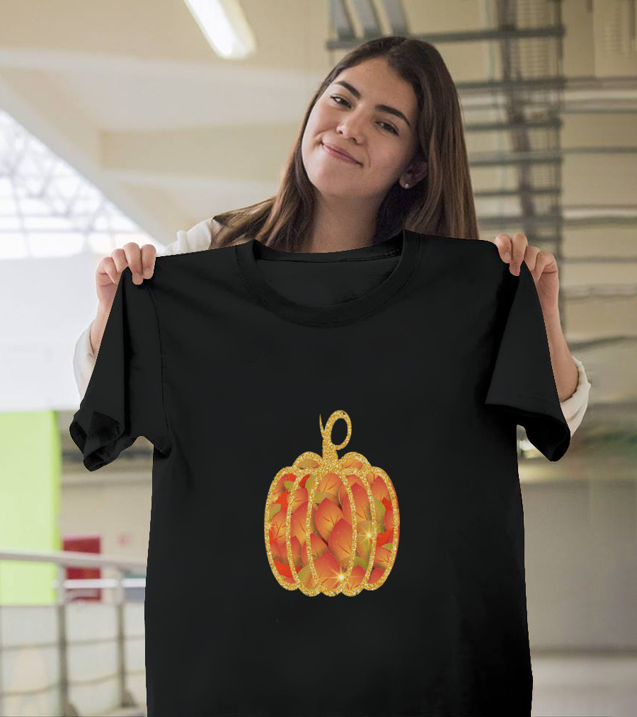 Amazing Fall Pumpkin Halloween Thanksgiving Best Autumn Leaves Glow T-Shirt