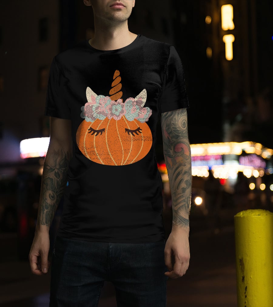 Halloween Cute Pumpkin Unicorn Costume Best T-Shirt