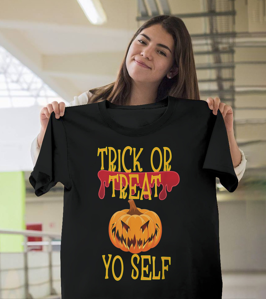 Trick Or Treat Yo Self Pumpkin Halloween Jack-O'-Lantern T-Shirt