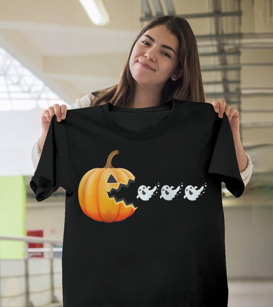 Funny Pumpkin Eating Ghosts Halloween Best T-Shirt