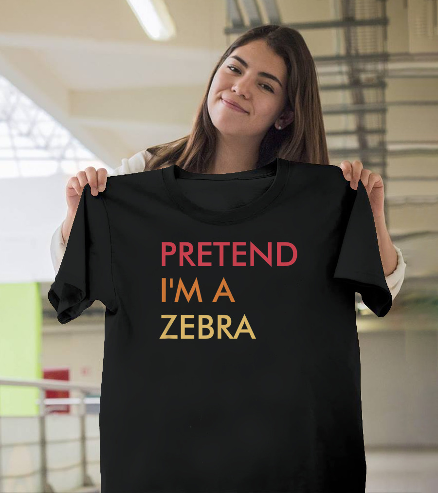 Pretend I'm A Zebra Lazy Halloween Party T-Shirt