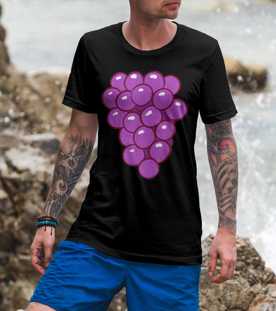 Funny Halloween Purple Grape Cluster T-Shirt