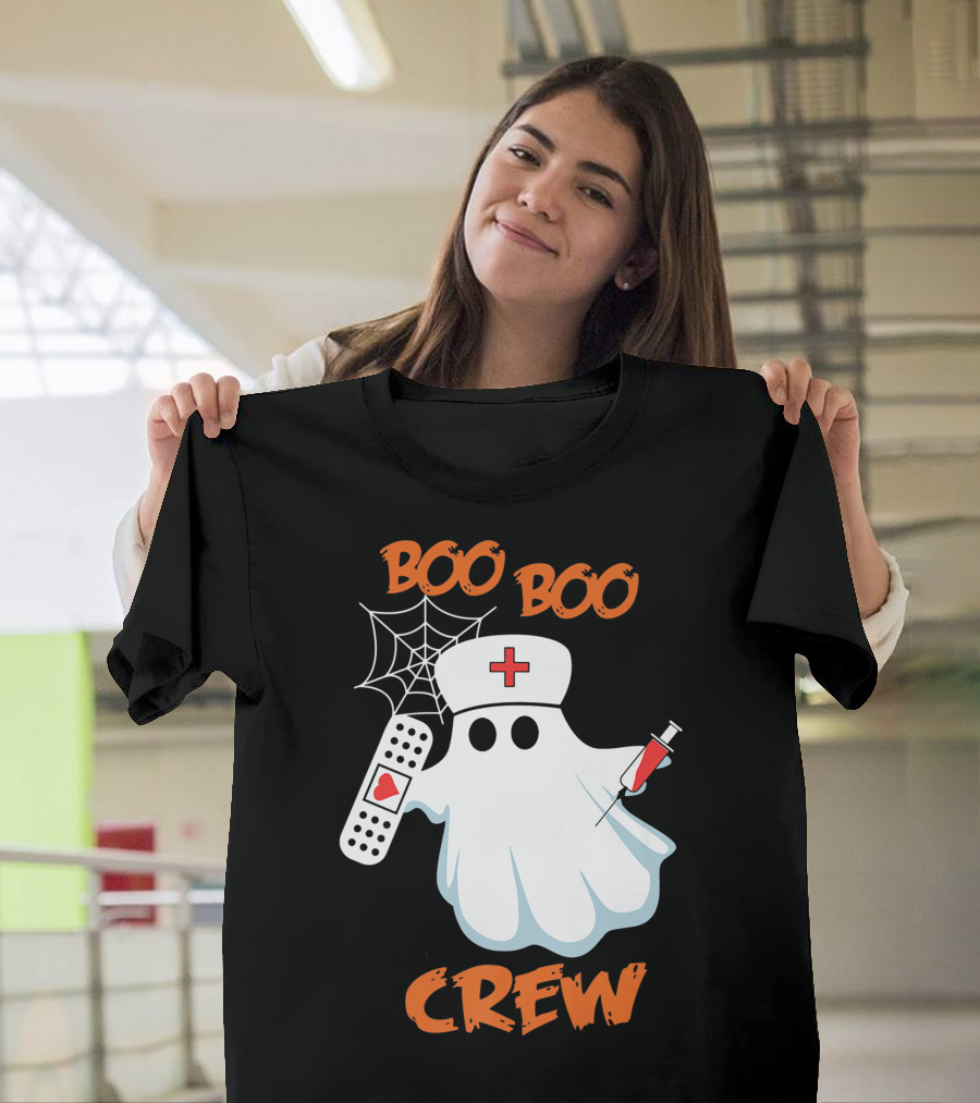 Boo Boo Crew Funny Halloween Nurse RN Medical EMS Staff T-Shirt