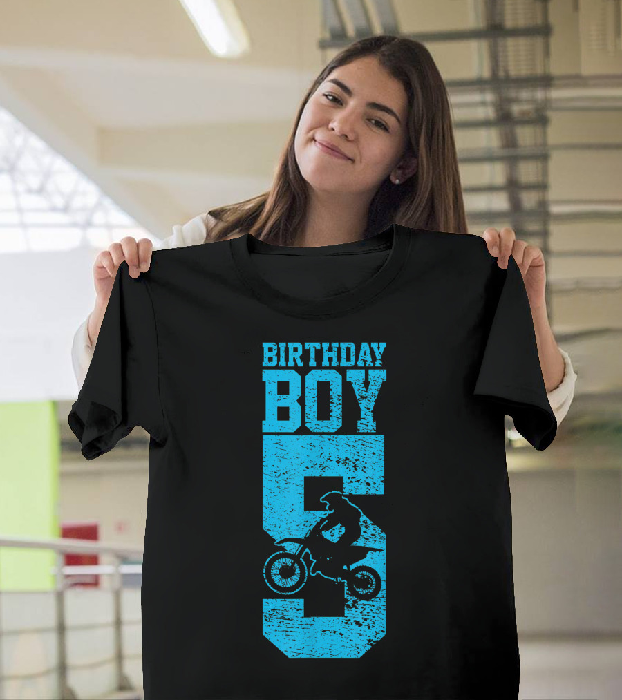 Birthday Boy 5 Motocross Dirt Bike T-Shirt