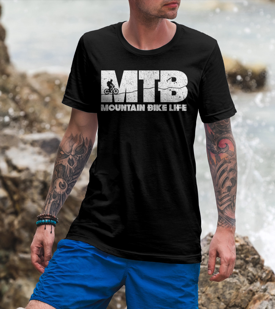 MTB Mountain Bike Life Biking Cycling Cyclists Bikers T-Shirt