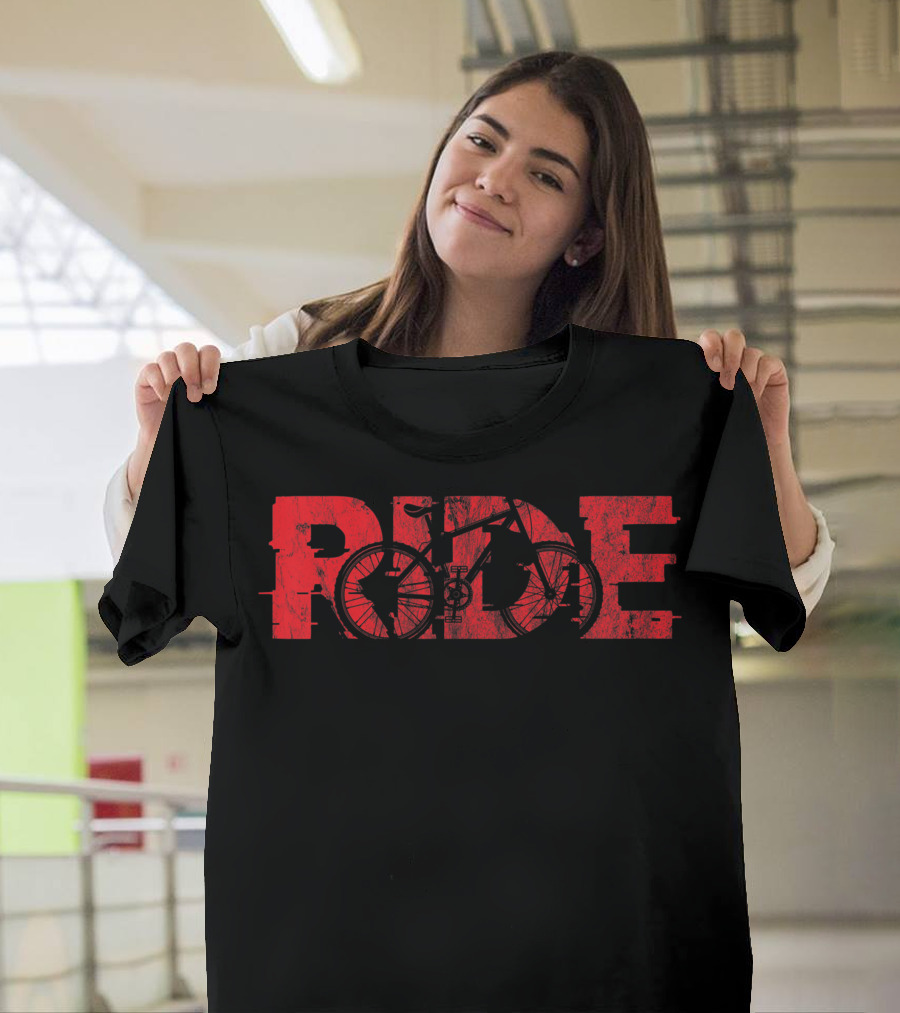 Mountain Bike MTB Ride Bicycle Cyclist Biker RIDE T-Shirt