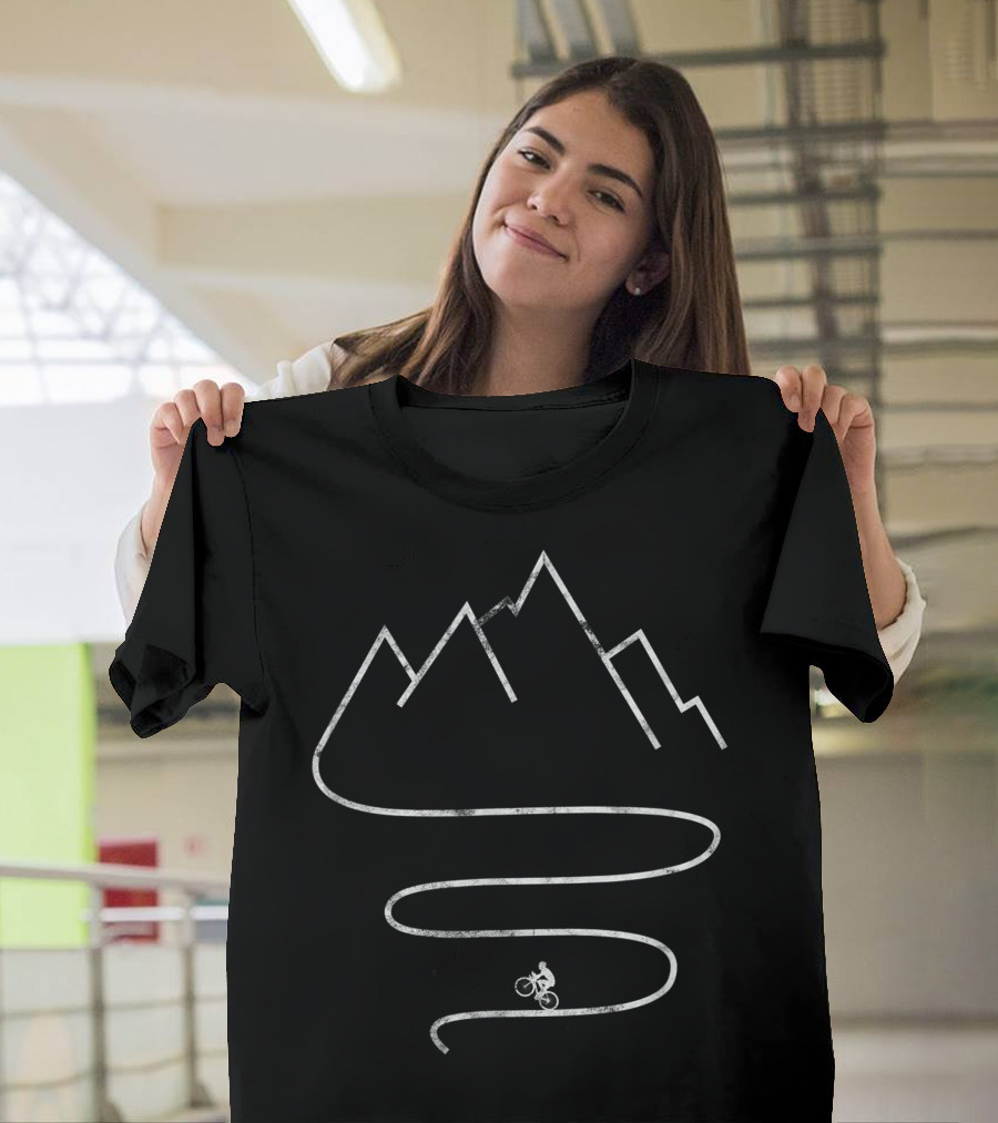 Mountain Bike Cycling Biker Path in the Mountains T-Shirt