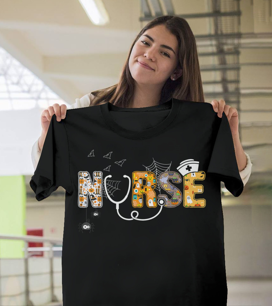 Nurse Pumpkin Boo Spider Witch Hat Best T-Shirt