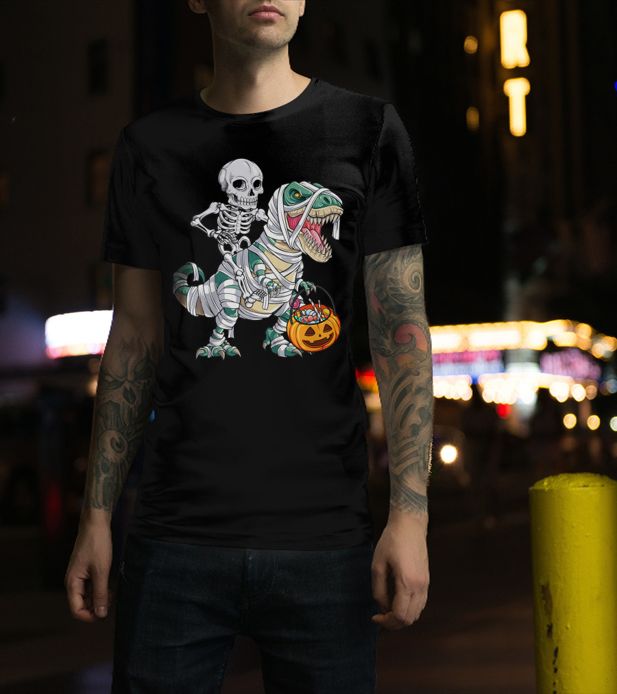 Skeleton Mummy Dinosaur Rex Halloween Best T-Shirt