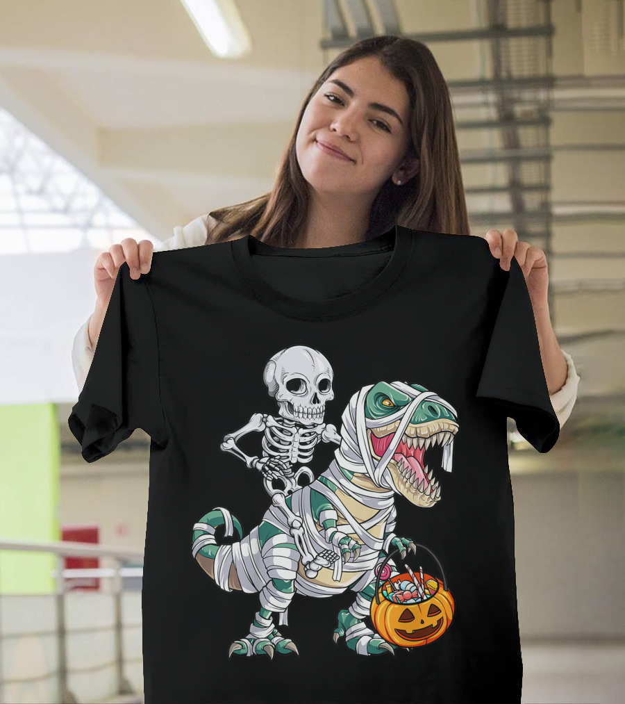 Skeleton Mummy Dinosaur Rex Halloween Best T-Shirt