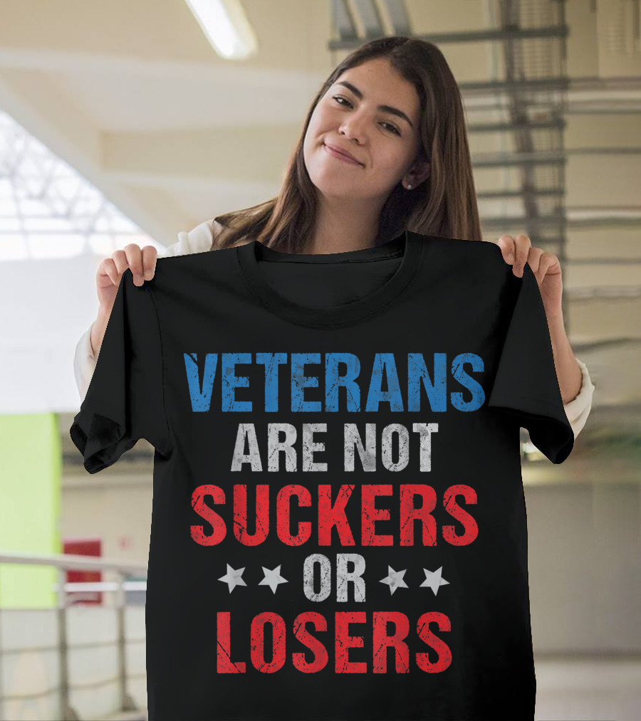 Veterans Are Not Suckers Or Losers Stars Vote Out Trump Basic T-Shirt