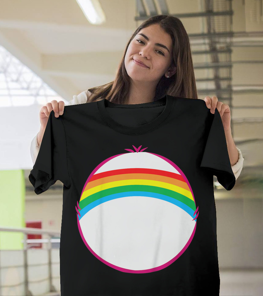 Adult Bear Cheer Rainbow Classic Icon Rainbow Arch T-Shirt