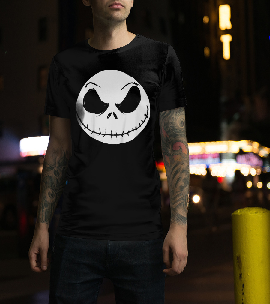 The Nightmare Before Christmas Jack Skellington Face Iconic Grinning Expression T-Shirt