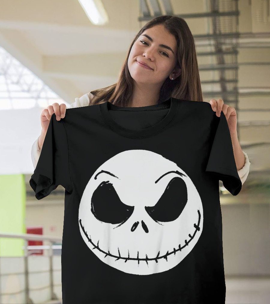 The Nightmare Before Christmas Jack Skellington Face Iconic Grinning Expression T-Shirt