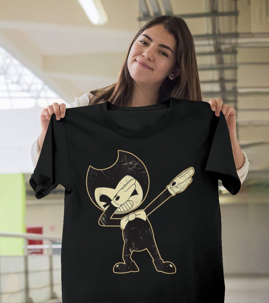 Bendy Dabbing Vintage Cartoon Style Figure With Bow Tie Iconic Pose T-Shirt