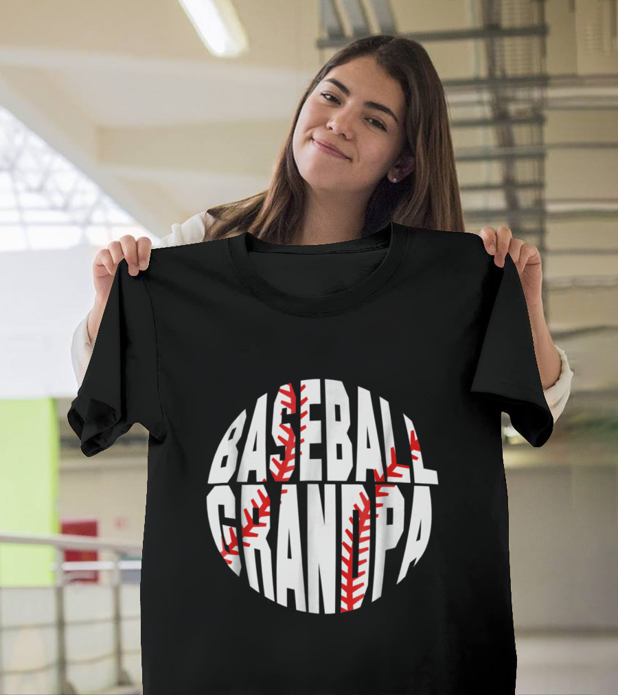 Baseball Grandpa Sports Fan Circle T-Shirt