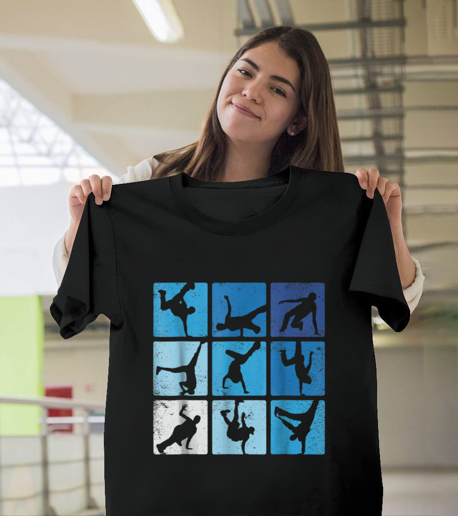 Breakdance Moves Hip Hop Silhouette Matrix T-Shirt
