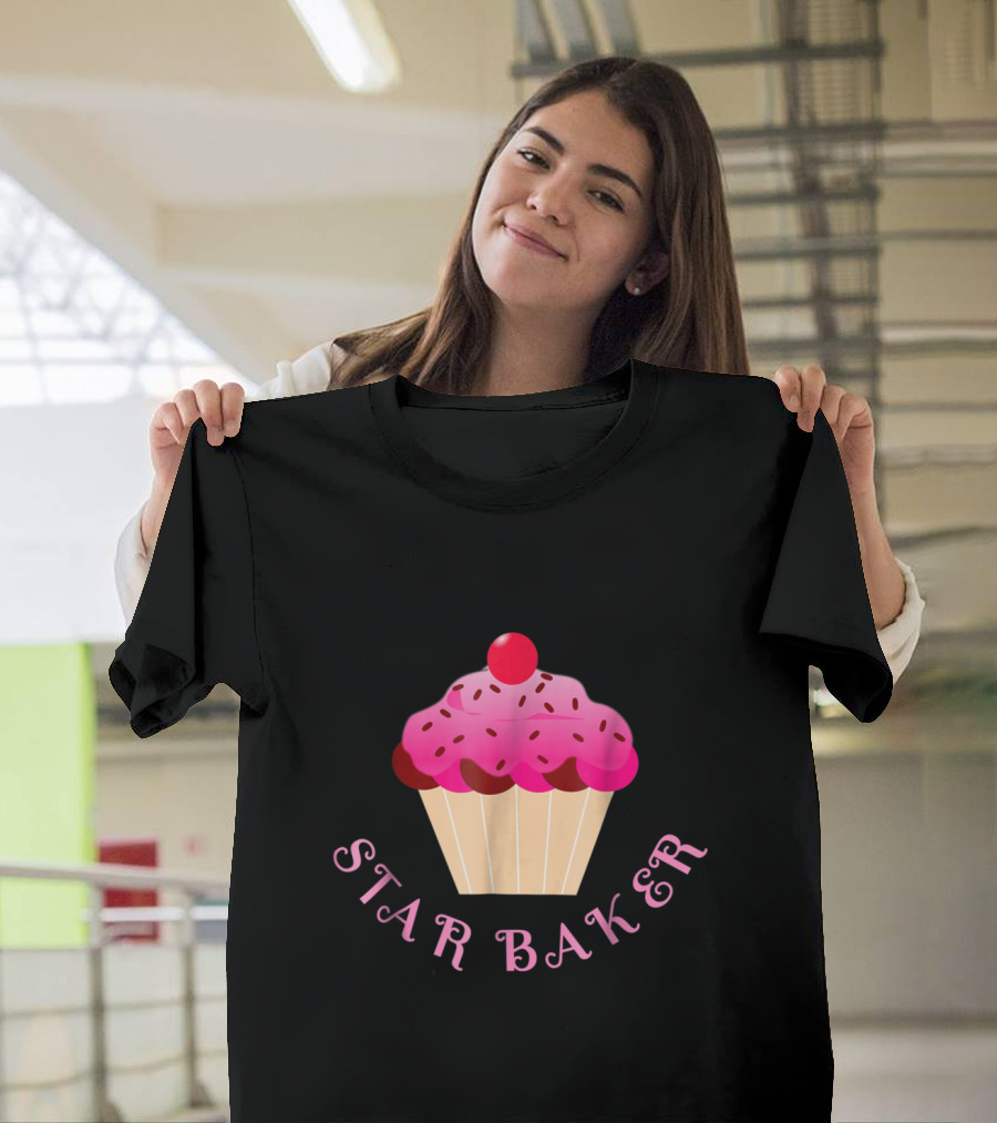 Star Baker Cupcake with Pink Frosting and Cherry on Top T-Shirt