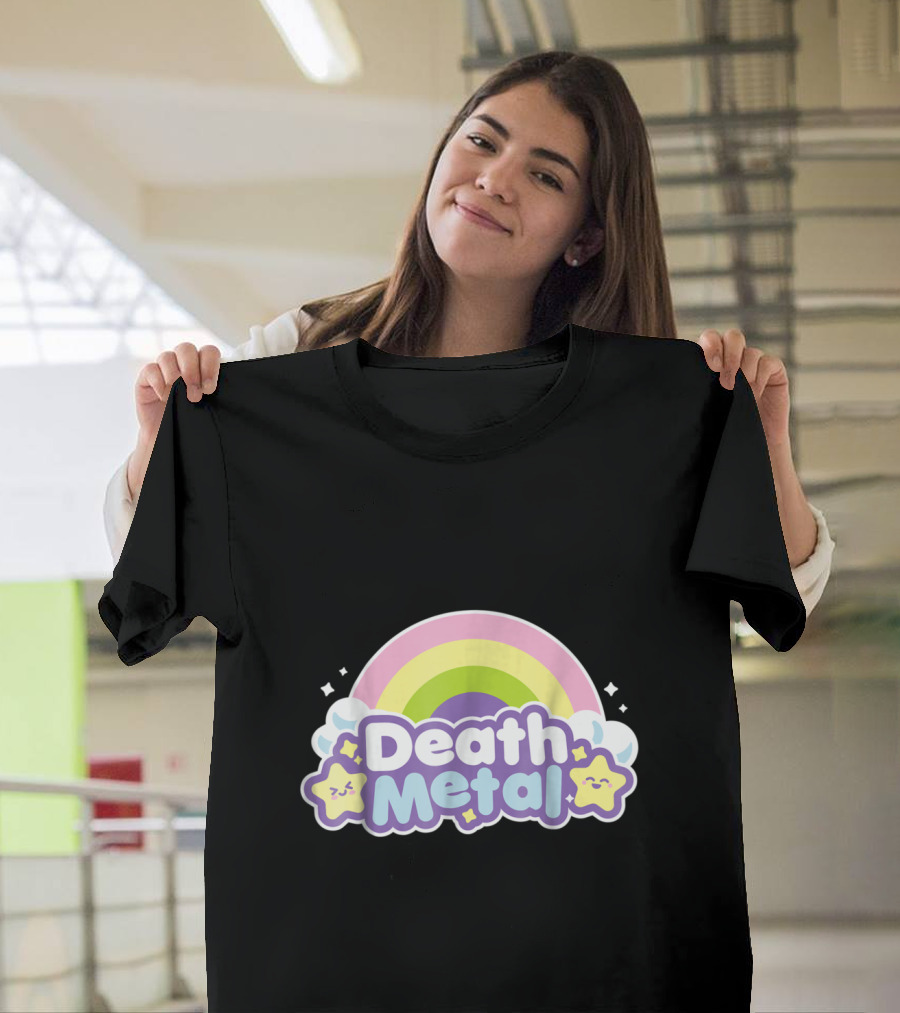 Death Metal Rainbow Pastel Stars Cute Aesthetic T-Shirt