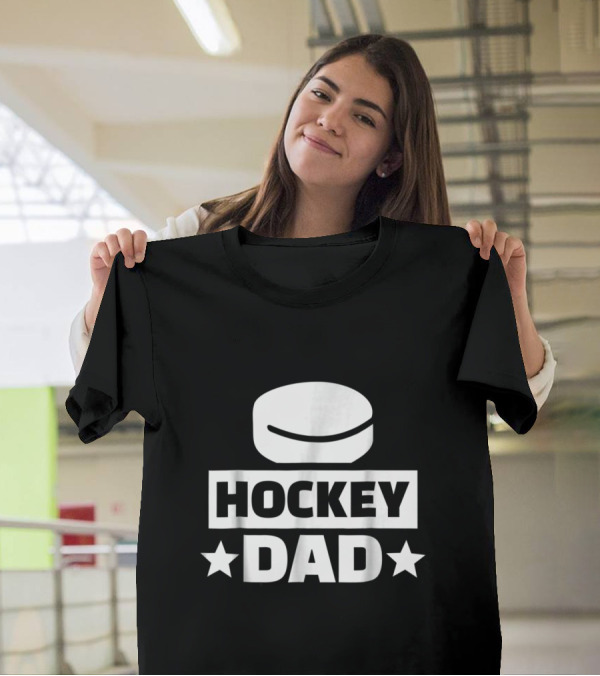 Hockey Dad Sports Puck With Stars T-Shirt