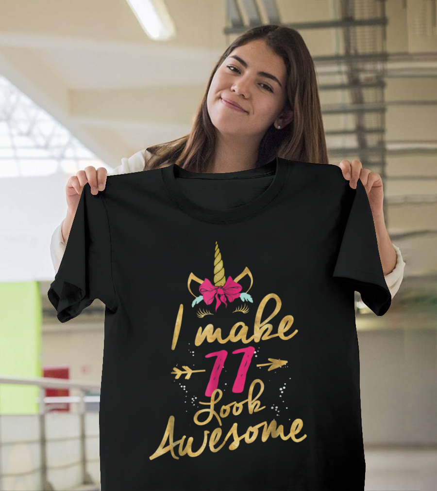 I Make 11 Look Awesome Gold Unicorn Birthday T-Shirt