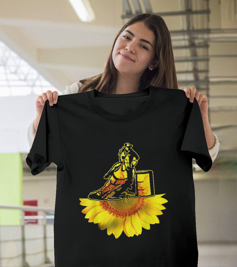 Barrel Racing Sunflower Horse Lover T-Shirt