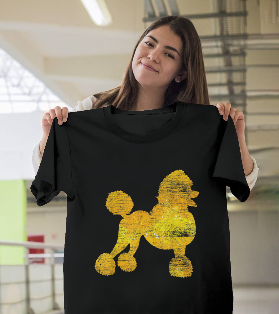 Yellow Poodle Silhouette for Dog Breeder Idea and Animal Lover T-Shirt