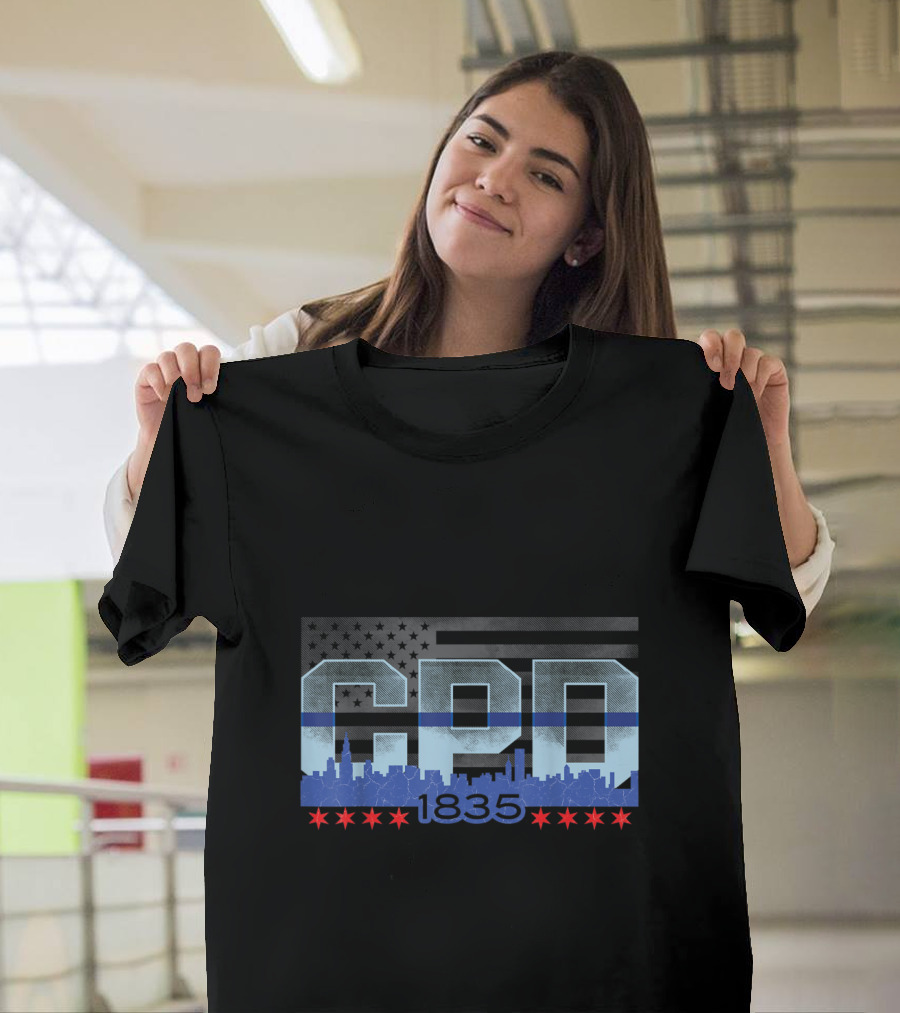 Chicago CPD 1835 Vintage Skyline T-Shirt