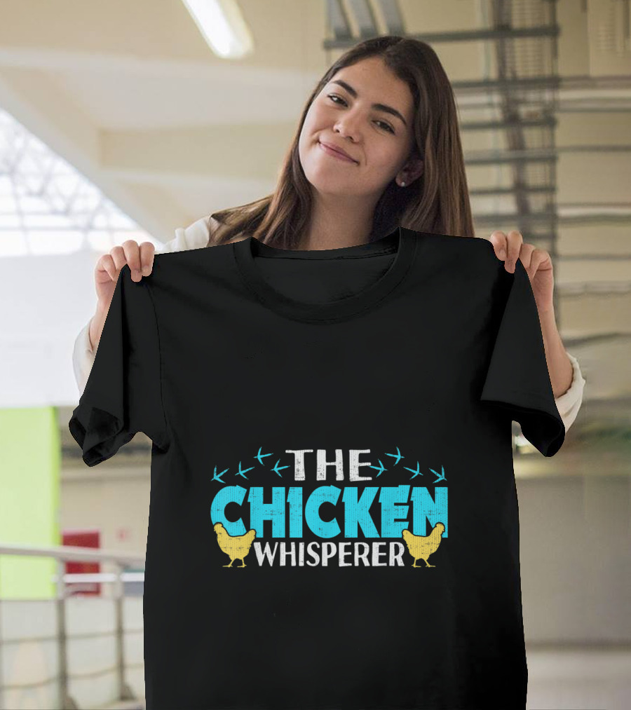 The Chicken Whisperer Farmer Hen Cockerel Lover with Bird Footprints T-Shirt