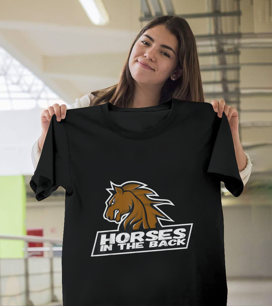 Horses In The Back Horse Graphic Brown Mane T-Shirt