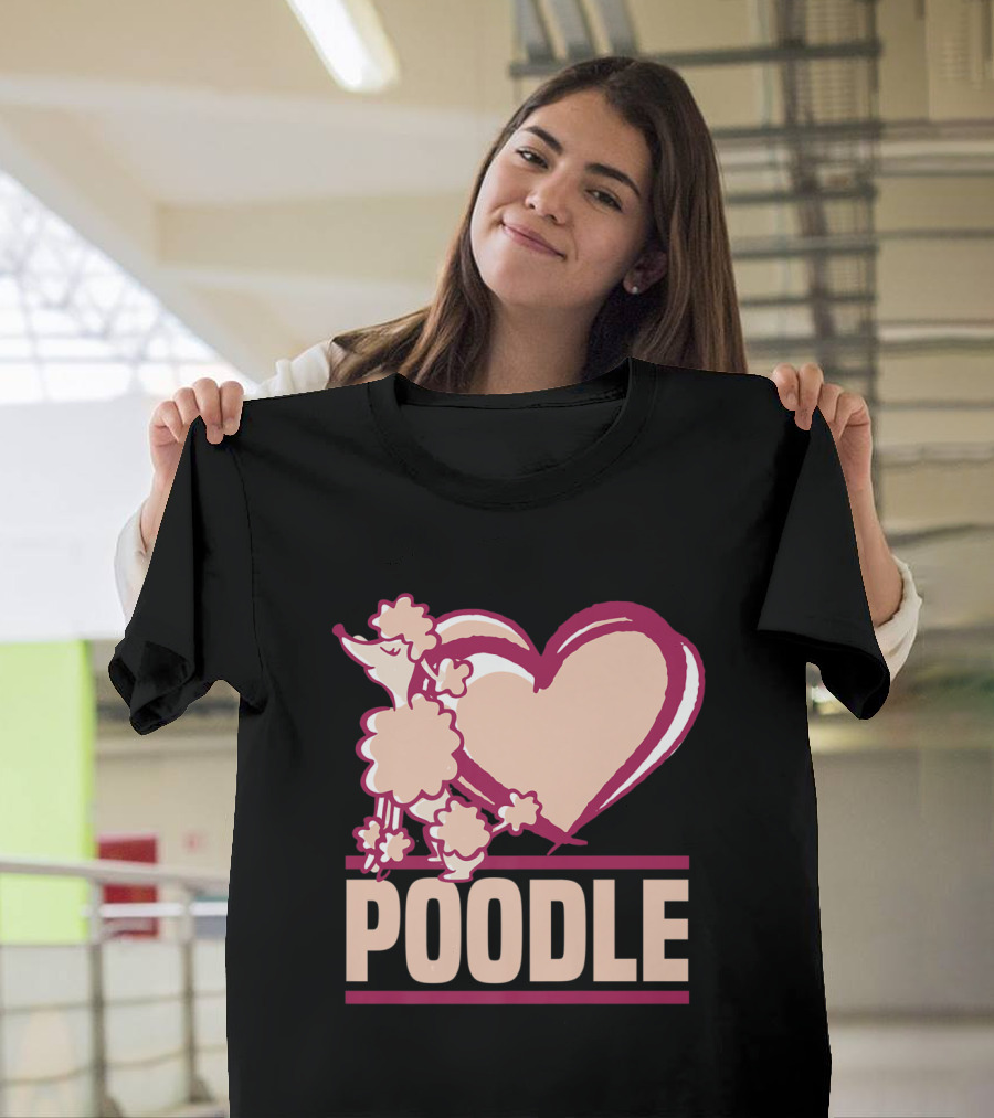 Valentine's Day Poodle Heart Design for Dog Owners T-Shirt