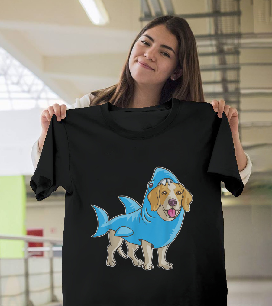 Beagle in Shark Suit Funny Dog Costume T-Shirt