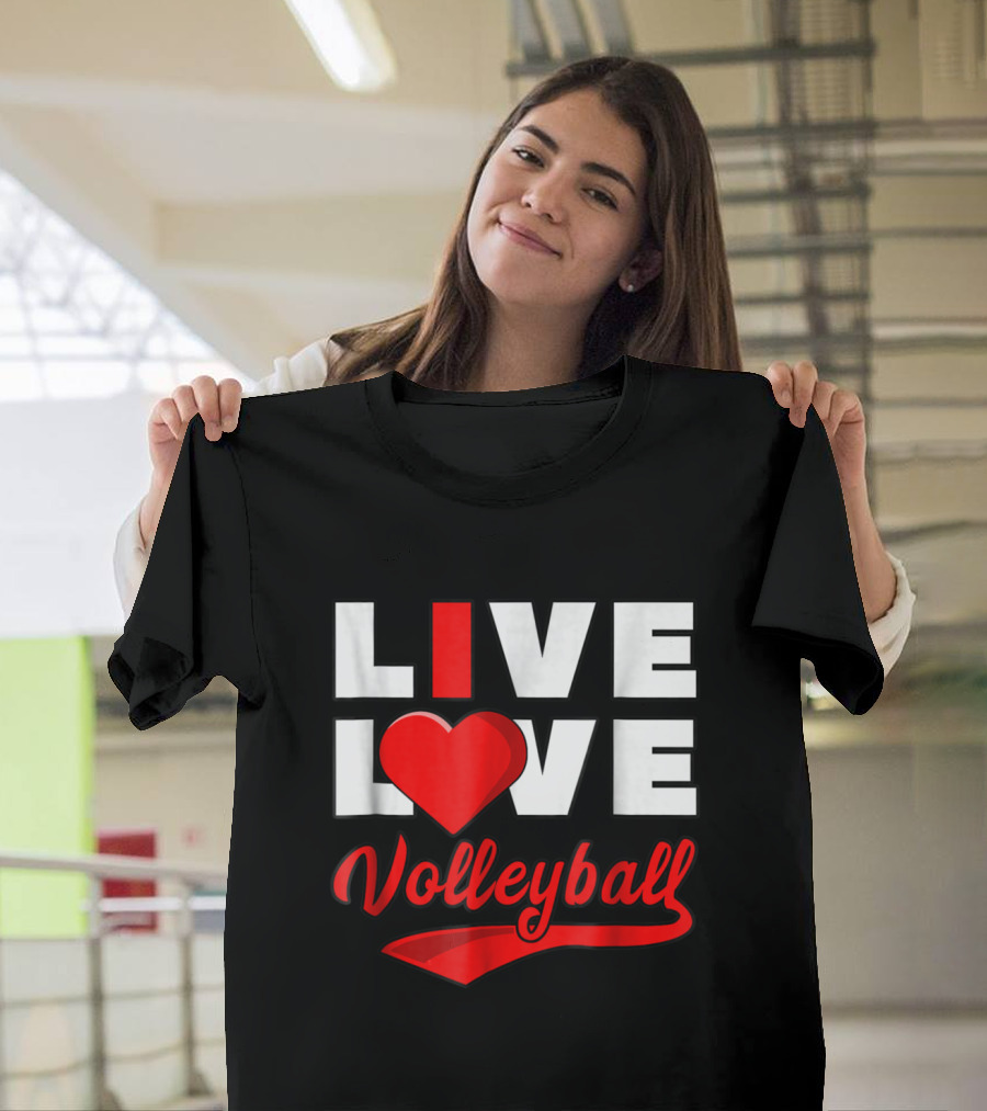 Live Love Volleyball Heart T-Shirt