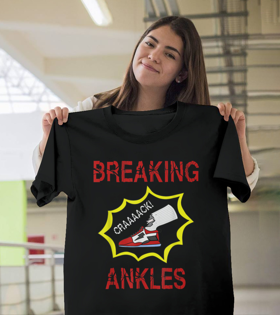 Crack Funny Basketball Breaking Ankles Sneaker Explosion T-Shirt