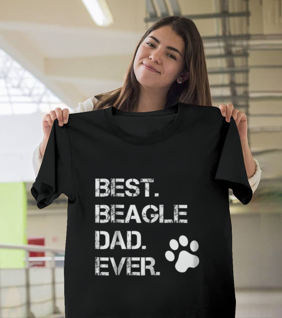 Best Beagle Dad Ever Paw Print Animal Lover T-Shirt