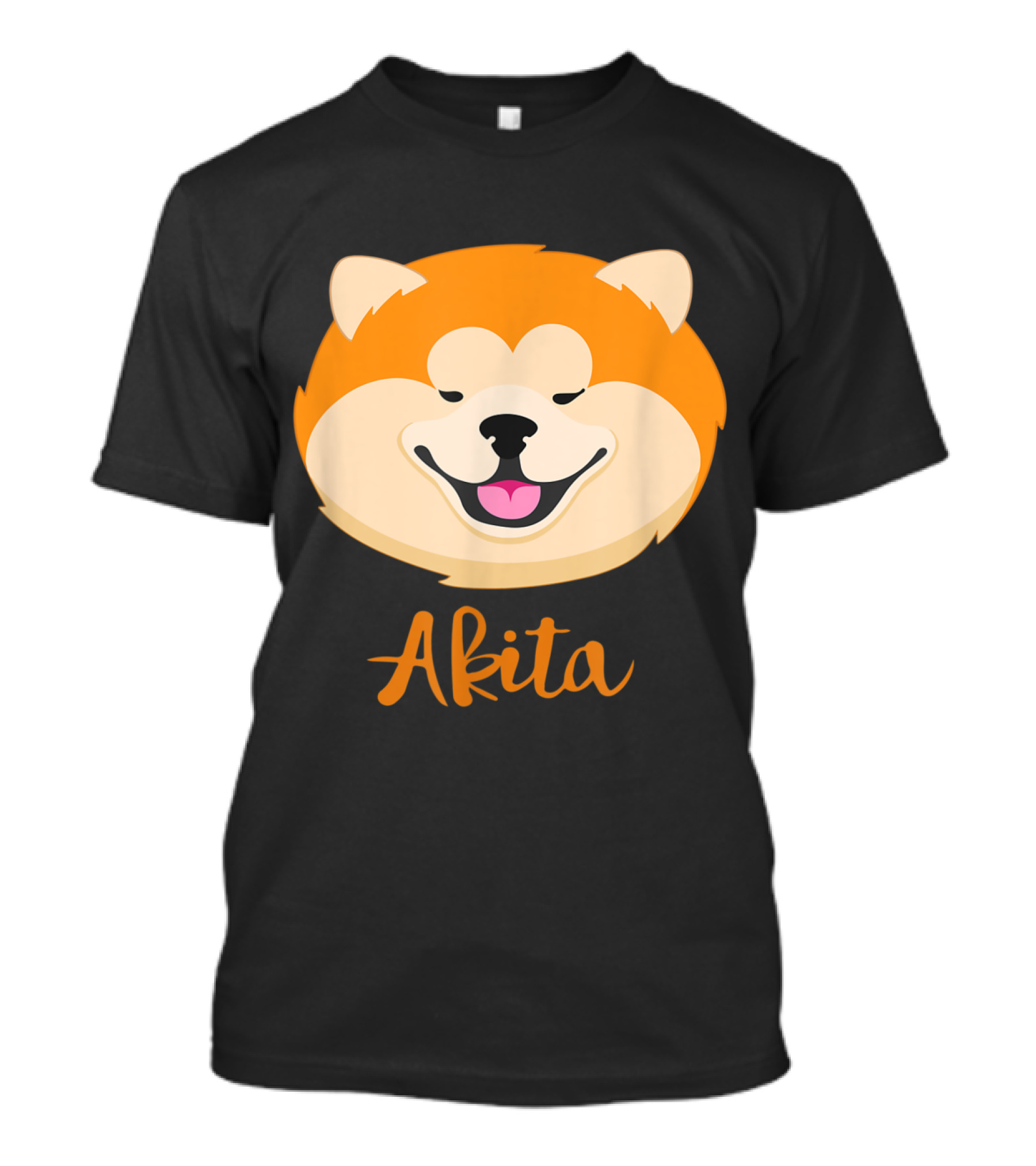 Akita Smiling Face Graphic With Fun Doggy T-Shirt