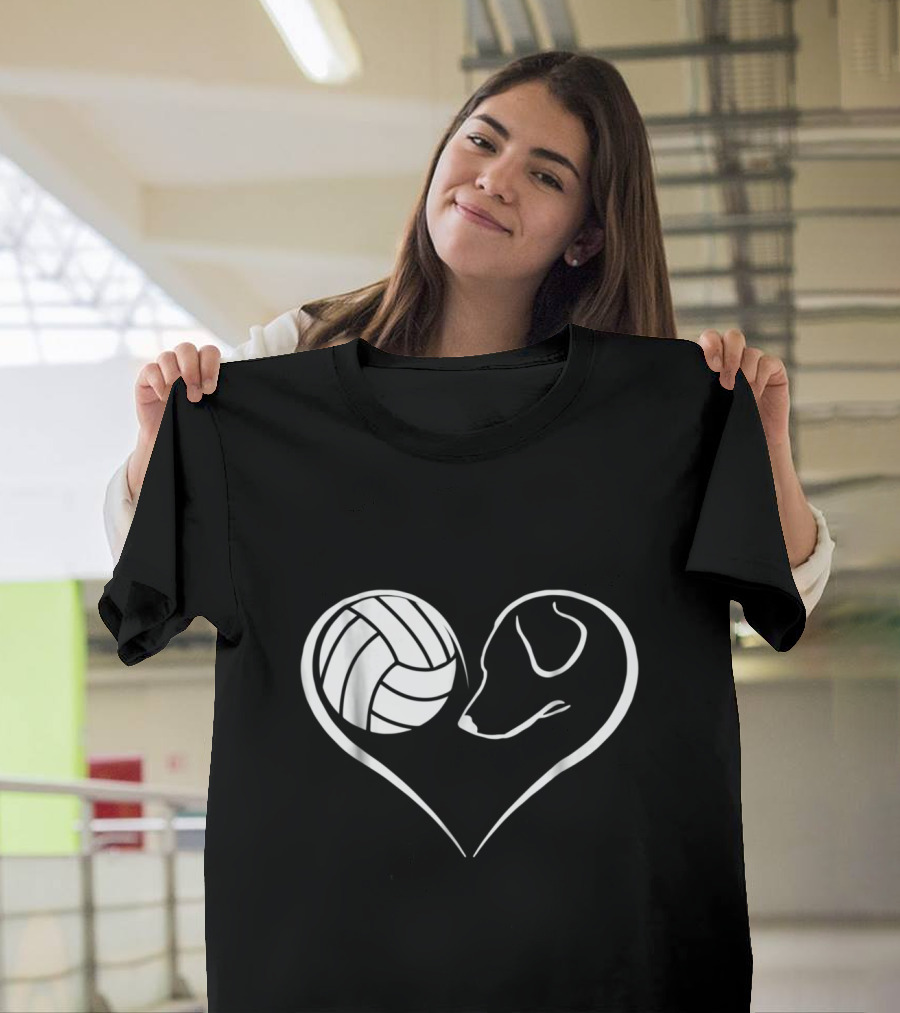 Easily Distracted By Volleyball And Dog Heart Shape T-Shirt