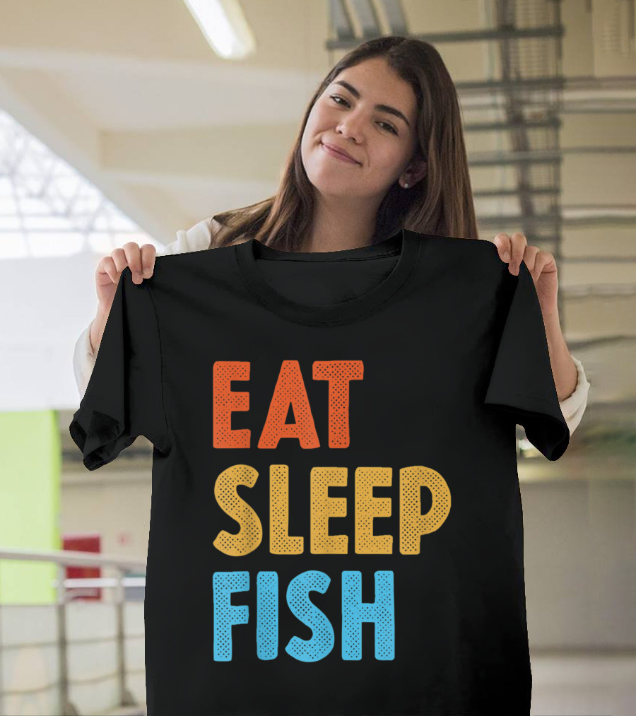 Eat Sleep Fish Colorful Summer Lifestyle T-Shirt