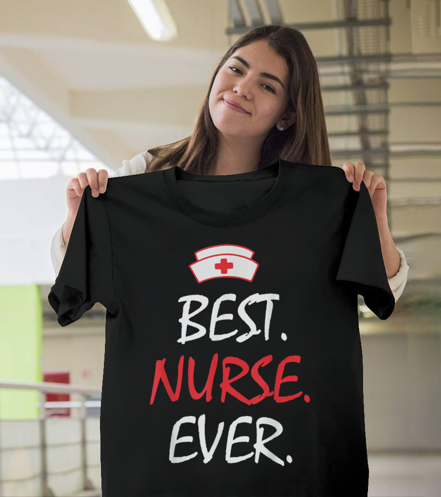 Best Nurse Ever RN LPN CNA with Nurse Cap Iconic T-Shirt