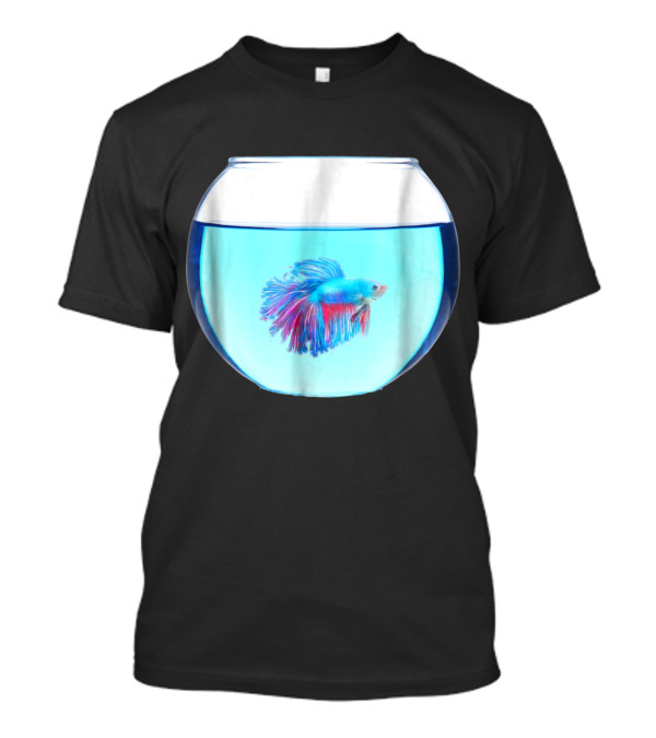 Betta Fish Vibrant Colors In Glass Bowl Display T-Shirt