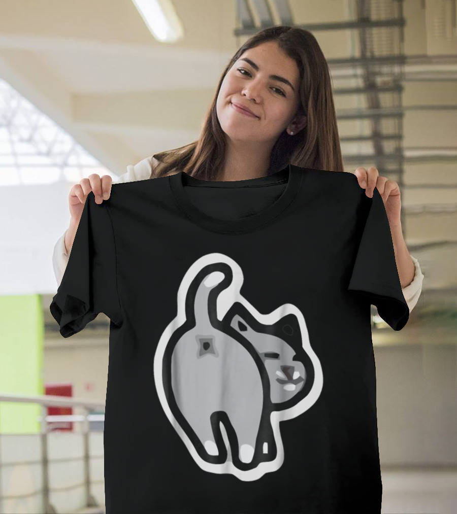 Bitmoji Cat Butt Cartoon Sticker T-Shirt