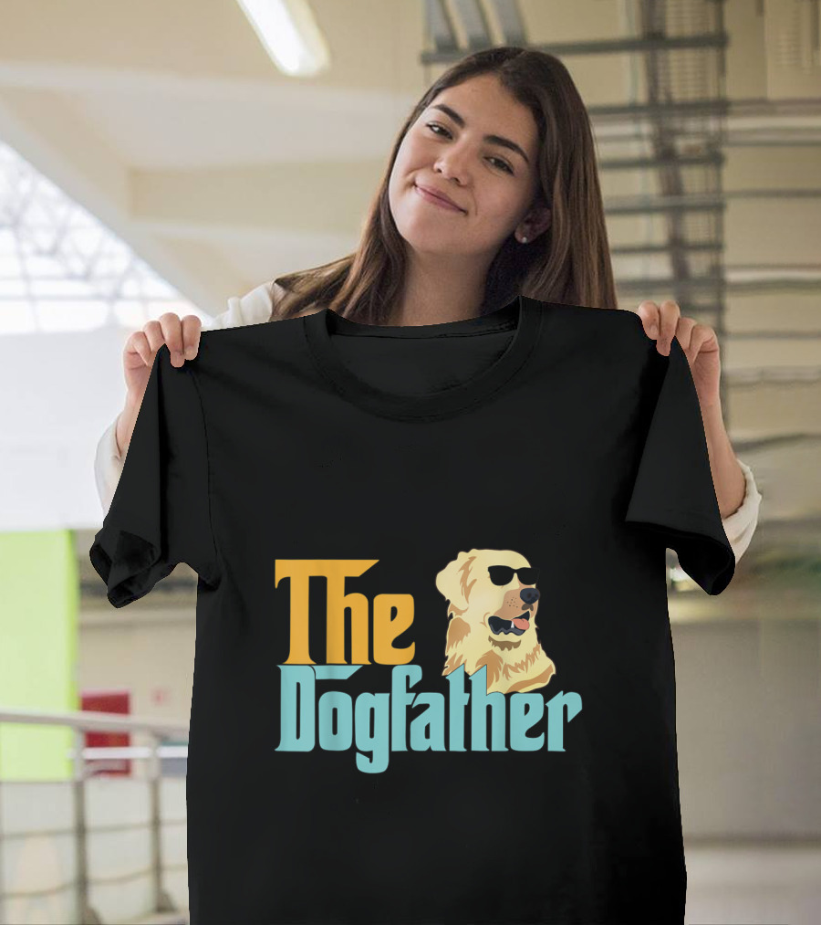 Golden Retriever The Dogfather Sunglasses T-Shirt